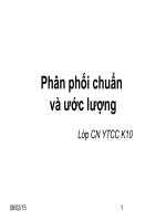 PHÂN PHỐI CHUẨN VÀ ƯỚC LƯỢNG, LỚP CN YTCC K10