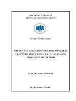 Những nhân tố tác động đến hoạt động quản lý quan hệ khách hàng của các ngân hàng TMCP tại TPHCM