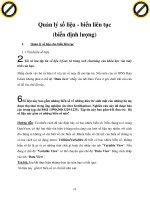 QUẢN LÝ SỐ LIỆU - BIẾN LIÊN TỤC (BIẾN ĐỊNH LƯỢNG), ĐẠI HỌC Y TẾ CÔNG CỘNG