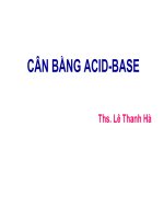 CÂN BẰNG ACID-BASE, ĐẠI HỌC Y TẾ CÔNG CỘNG