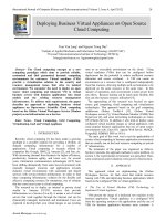 Deploying business virtual appliances on open source cloud computing