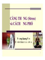 CĂNG THẲNG (STRESS) VÀ CÁCH ỨNG PHÓ