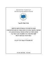 Những nhân tố rào cản chuyển đổi ảnh hưởng đến sự thỏa mãn và lòng trung thành của khách hàng trong lĩnh vực phần mềm tại việt nam