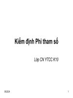 KIỂM ĐỊNH PHI THAM SỐ, LỚP CN YTCC K10