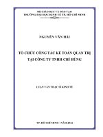 Tổ chức công tác kế toán quản trị tại công ty TNHH chí hùng