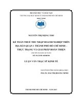 Kế toán thuế thu nhập doanh nghiệp trên địa bàn quận 1 thành phố hồ chí minh   thực trạng và giải pháp hoàn thiện