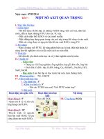 Tiết 7  Hóa 9  Một số Axit quan trọng ( Tiết 2 )