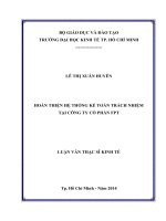 Hoàn thiện hệ thống kế toán trách nhiệm tại công ty cổ phần FPT