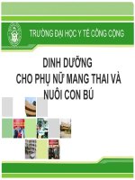 DINH DƯỠNG CHO PHỤ NỮ MANG THAI VÀ NUÔI CON BÚ, ĐẠI HOC Y TẾ CÔNG CỘNG