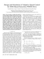 Design and Simulation of Adaptive Speed Control for SMO-Based Sensorless PMSM Drive