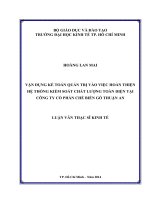 Vận dụng kế toán quản trị vào việc hoàn thiện hệ thống kiểm soát chất lượng toàn diện tại công ty cổ phần chế biến gỗ thuận an