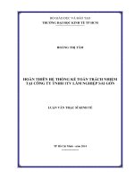 Hoàn thiện hệ thống kế toán trách nhiệm tại công ty TNHH 1TV lâm nghiệp sài gòn