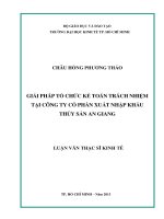 Giải pháp tổ chức kế toán trách nhiệm tại công ty cổ phần xuất nhập khẩu thủy sản an giang