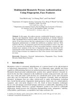 Multimodal Biometric Person authentication using fingerprint, Face features