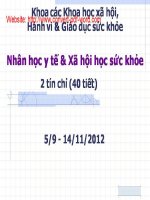 NHÂN HỌC Y TẾ & XÃ HỘI HỌC SỨC KHỎE