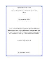 Xác lập tiêu chí đánh giá tính hữu hiệu và những giải pháp có tính định hướng để nâng cao tính hữu hiệu của hệ thống thông tin kế toán tại các doanh nghiệp nhỏ và vừa   nghiên cứu trên địa bàn TPHCM