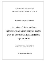 Các yếu tố ảnh hưởng đến sự chấp nhận thanh toán qua di động của khách hàng tại TP  HCM