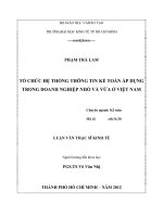 Tổ chức hệ thống thông tin kế toán trong doanh nghiệp nhỏ và vừa ở việt nam