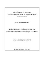 Hoàn thiện kế toán quản trị tại công ty cổ phần bao bì nhựa tân tiến