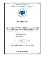 Vận dụng chuẩn mực kế toán quốc tế về kế toán phòng ngừa vào điều kiện việt nam