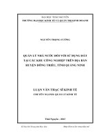 Quản lý nhà nước đối với sử dụng đất tại các khu công nghiệp trên địa bàn huyện đông triều, tỉnh quảng ninh
