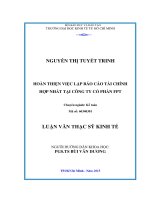 Hoàn thiện việc lập báo cáo tài chính hợp nhất tại công ty cổ phần FPT