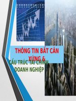 THÔNG TIN BẤT CÂN XỨNG & CẤU TRÚC TÀI CHÍNH DOANH NGHIỆP