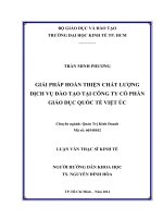 Giải pháp hoàn thiện chất lượng dịch vụ đào tạo tại công ty cổ phần giáo dục quốc tế việt úc