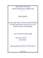 Đánh giá hiện trạng và đề xuất một số giải pháp kỹ thuật nhằm nâng cao năng suất lúa tại huyện Thái Thụy, tỉnh Thái Bình