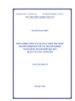 Hoàn thiện công tác quản lý thuế thu nhập doanh nghiệp đối với các doanh nghiệp ngoài quốc doanh trên địa bàn quận Cầu Giấy, thành phố Hà Nội