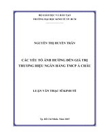 Các yếu tố ảnh hưởng đến giá trị thương hiệu ngân hàng TMCP á châu