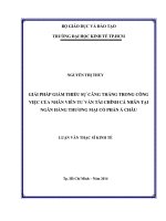 Giải pháp giảm thiểu sự căng thẳng trong công việc của nhân viên tư vấn tài chính cá nhân tại ngân hàng thương mại cổ phần á châu