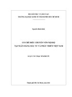 Cơ chế điều chuyển vốn nội bộ tại ngân hàng đầu tư và phát triển việt nam