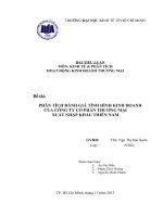 PHÂN TÍCH ĐÁNH GIÁ TÌNH HÌNH KINH DOANH CỦA CÔNG TY CỔ PHẦN THƯƠNG MẠI XUẤT NHẬP KHẨU THIÊN NAM