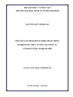 Một số giải pháp hoàn thiện hoạt động marketing trực tuyến tại công ty cổ phần công nghệ DCORP