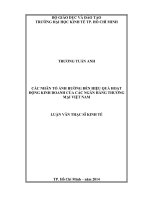 Các nhân tố ảnh hưởng đến hiệu quả hoạt động kinh doanh của các ngân hàng thương mại việt nam