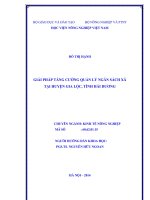Giải pháp tăng cường quản lý ngân sách xã tại huyện Gia Lộc, tỉnh Hải Dương