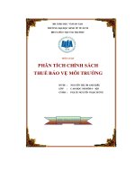 tiểu luận cao học phân tích chính sách thuế bảo vệ môi trường