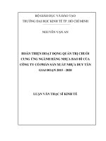 Hoàn thiện hoạt động quản trị chuỗi cung ứng ngành hàng nhựa bao bì của công ty cổ phần sản xuất nhựa duy tân giai đoạn 2015   2020
