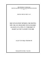 Một số giải pháp mở rộng thị truờng tiêu thụ sản phẩm đối với ngành điện gia dụng của công ty TNHH điện tử sharp tại việt nam đến năm 2020