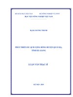 Phát triển du lịch cộng đồng huyện Quản Bạ, tỉnh Hà Giang