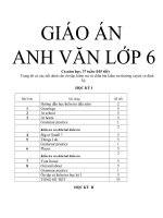 GIÁO án ANH văn lớp 6  mới NHẤT