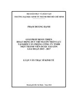 Giải pháp hoàn thiện hoạt động duy trì nguồn nhân lực tại khối văn phòng công ty TNHH một thành viên dược sài gòn