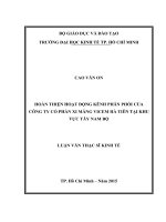 Hoàn thiện hoạt động kênh phân phối của công ty cổ phần xi măng vicem hà tiên tại khu vực tây nam bộ