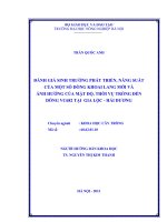 Đánh giá sinh trưởng, phát triển, năng suất của một số dòng khoai lang mới và ảnh hưởng của mật độ, thời vụ trồng đến dòng VC682 tại Gia Lộc Hải Dương
