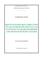 Một số giải pháp hoàn thiện công tác quản trị nguồn nhân lực tại ngân hàng standard chartered (chi nhánh TP HCM) đến năm 2020