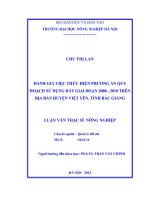 Đánh giá việc thực hiện phương án quy hoạch sử dụng đất giai đoạn 2000-2010 trên địa bàn Huyện Việt Yên, Tỉnh Bắc Giang