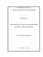 Hoàn thiện ba cấp độ văn hóa doanh nghiệp tại công ty thuốc lá bến tre