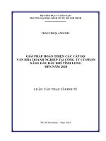Giải pháp hoàn thiện các cấp độ văn hóa doanh nghiệp tại công ty cổ phần xăng dầu dầu khí vĩnh long đến năm 2020