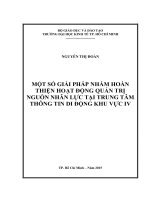 Một số giải pháp nhằm hoàn thiện hoạt động quản trị nguồn nhân lực tại trung tâm thông tin di động khu vực IV